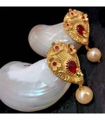 Beautiful gold plated peacock ruby studs