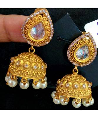 Mutt finishing gold plated jhumkas 1