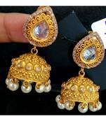 Mutt finishing gold plated jhumkas