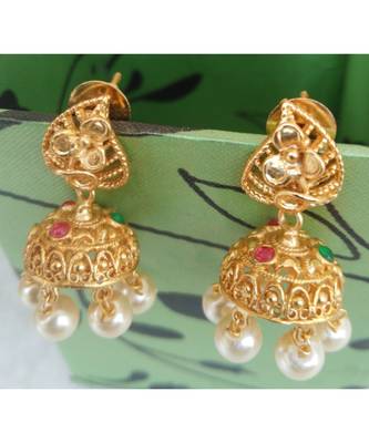 Exclusive traditional gold plated earring jhumkas 1