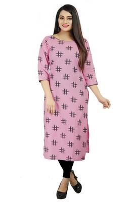 Pink printed cotton poly cotton-kurtis 5