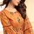 Navraj Fashion Women's Orange Floral Printed Rayon Gown Kurta With Double Flute Sleeves
