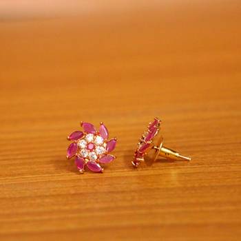 Red ruby  studs 2