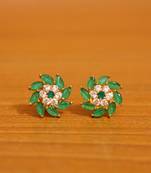 Green emerald  studs