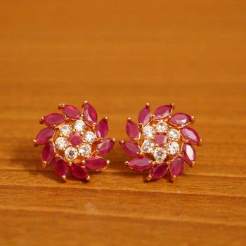 Red ruby  studs 2