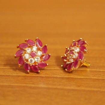 Red ruby  studs 3