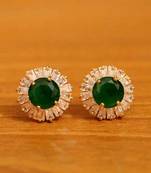 Green emerald  studs