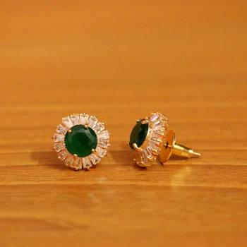 Green emerald  studs 2