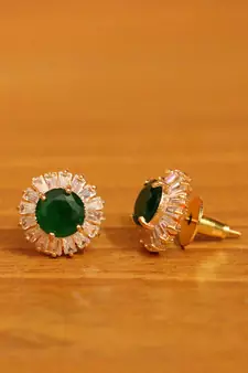 Green emerald  studs