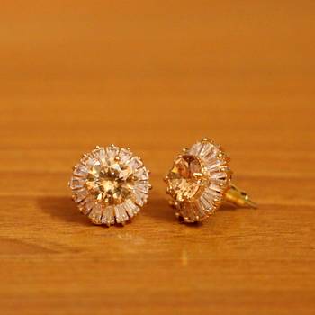 Yellow citrine studs 2