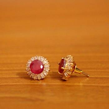 Red ruby  studs 2