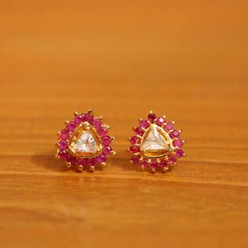 Red ruby  studs 1