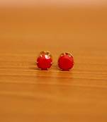 Red coral studs