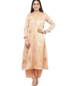 Gold Blush Foil Straight Kurti with Straight Palazzo