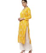 Yellow Paisley Printed Kurti with Gotta Palazzo
