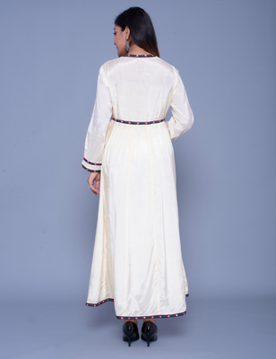 Light-cream embroidered art silk kurtas-and-kurtis 5