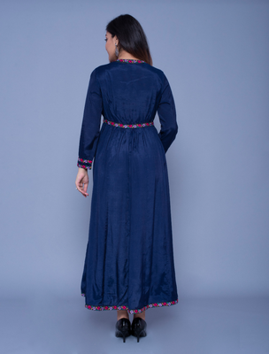 Navy-blue embroidered art silk kurtas-and-kurtis 2