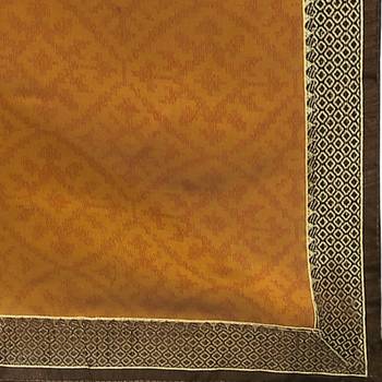 Mustard Printed Art Silk saree with blouse 5