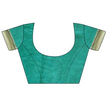 blue Embroidered Crepe saree with blouse 5