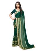 Green Embroidered Crepe saree with blouse