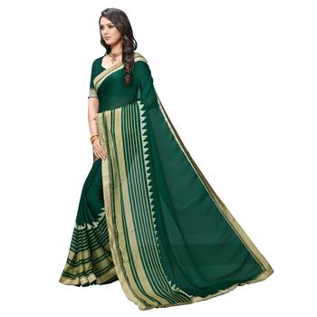 Green Embroidered Crepe saree with blouse 2