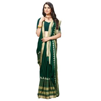 Green Embroidered Crepe saree with blouse 4