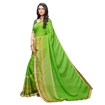 green Embroidered Crepe saree with blouse 2