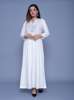 White embroidered rayon kurtas-and-kurtis 1
