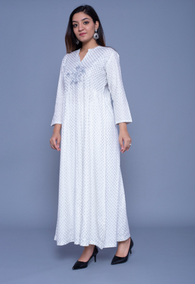 White embroidered rayon kurtas-and-kurtis 5