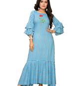 blue plain Rayon kurtis