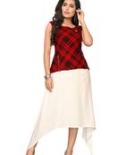 Color Block Checkred Rayon kurti