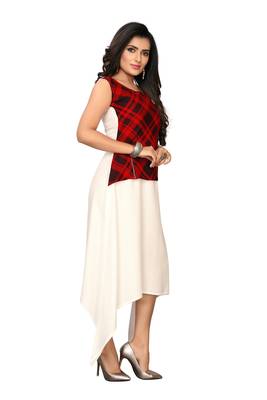 Color Block Checkred Rayon kurti 4