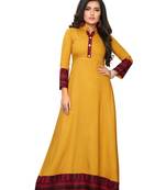 Latest Color Yellow Solid Rayon Gown