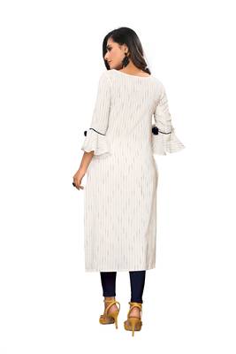 White Striped Cotton kurti 2
