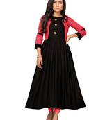 Red plain Rayon kurti With koti