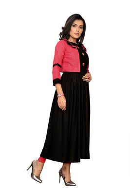 Red plain Rayon kurti With koti 4