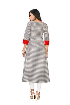 Grey plain cotton kurtis 2