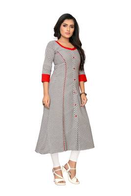 Grey plain cotton kurtis 4