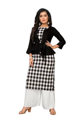 Black plain Cotton kurtis 1