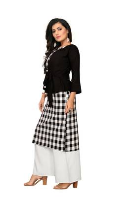 Black plain Cotton kurtis 3