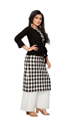 Black plain Cotton kurtis 4