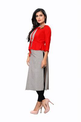 multicolor plain cotton kurtis 3