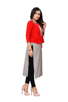 multicolor plain cotton kurtis 4