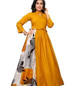 Yellow plain Rayon kurtis