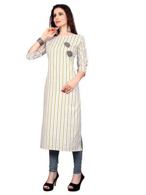 White plain Cotton kurtis 1