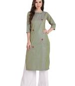 green plain Cotton kurtis