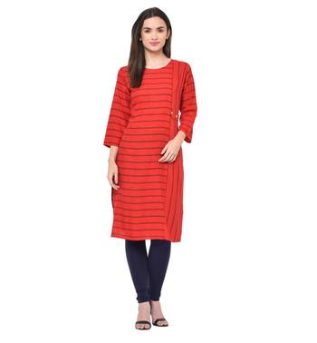 Red plain Rayon kurtis 1