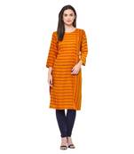 Yellow plain Rayon kurtis
