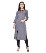 Grey plain Rayon kurtis