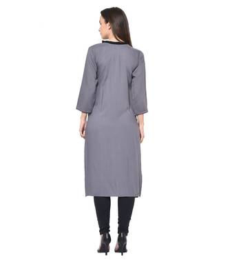 Grey plain Rayon kurtis 2